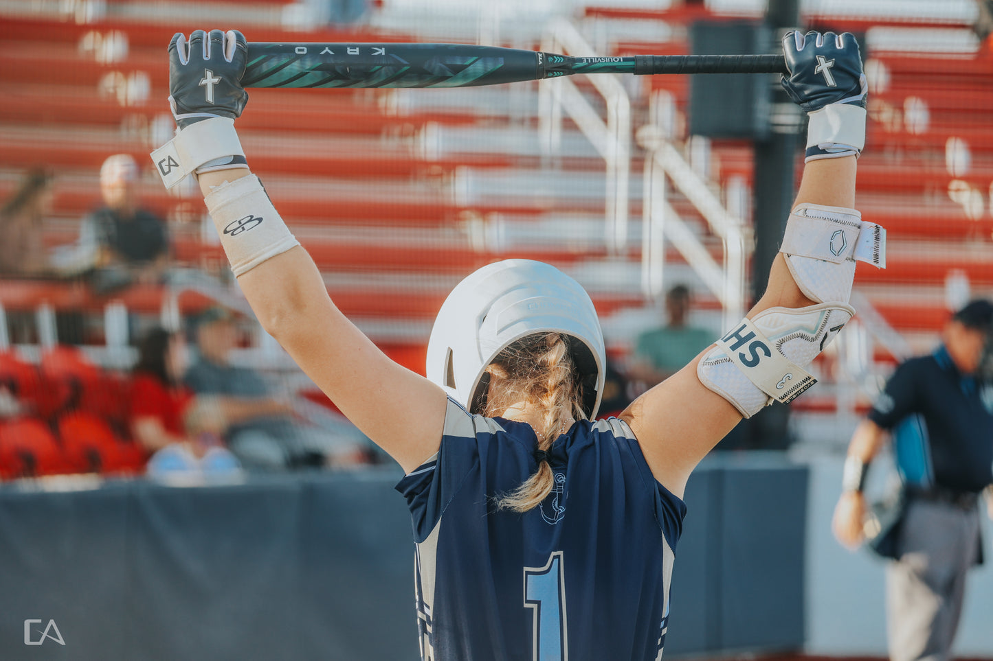 Navy/White Cross Batting Gloves