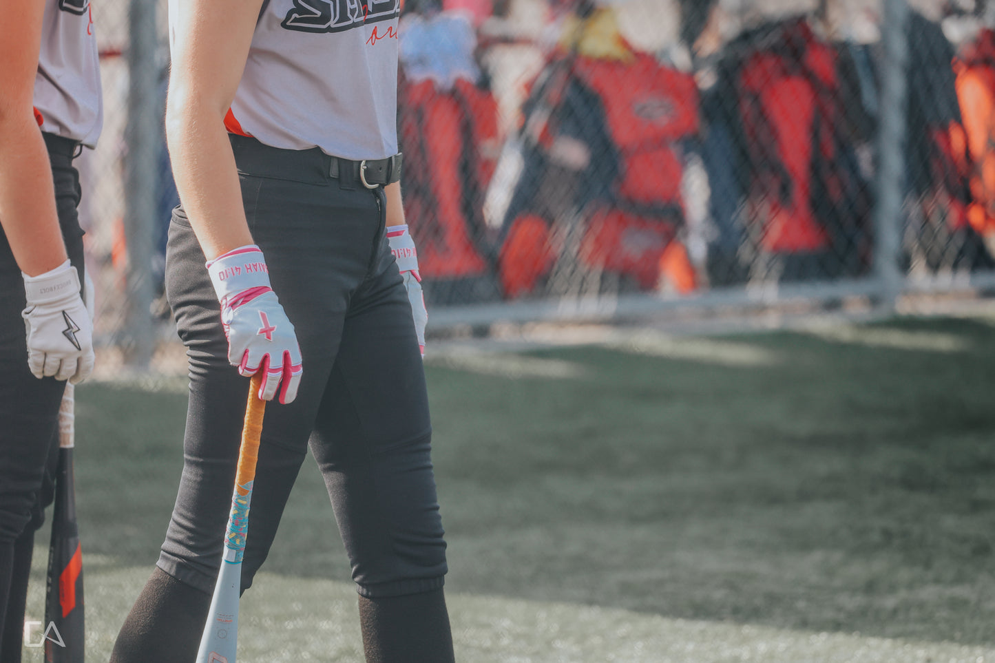 White/Pink Batting Gloves