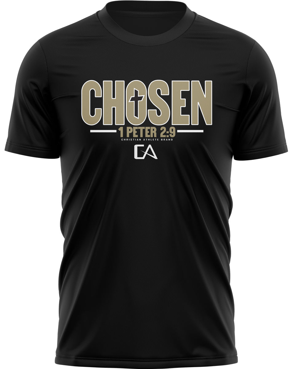 Chosen Christian Athlete Dri Fit Black/Vegas Gold