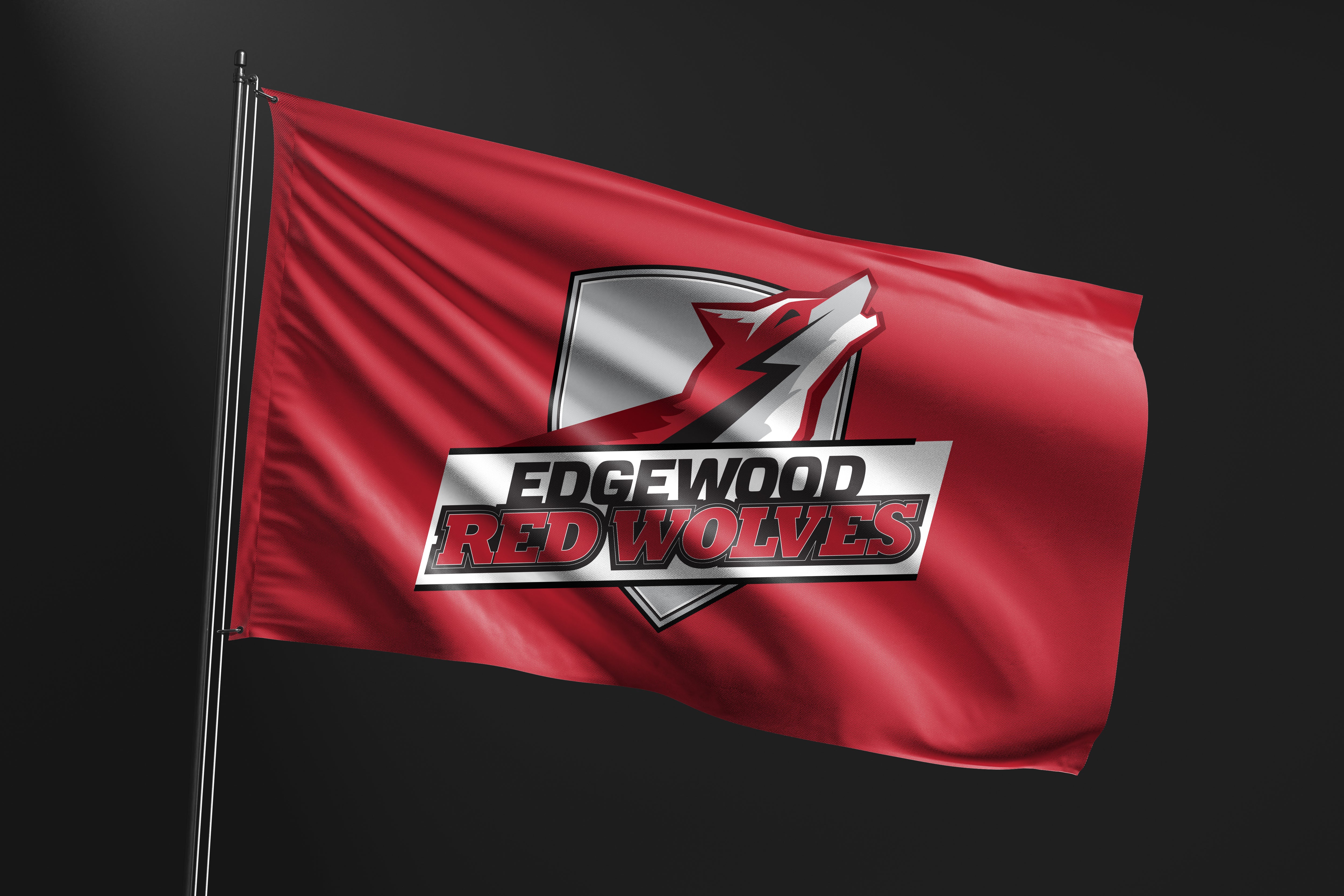 Edgewood High School Flag Edgewood Red Wolves Florida Four One Sports