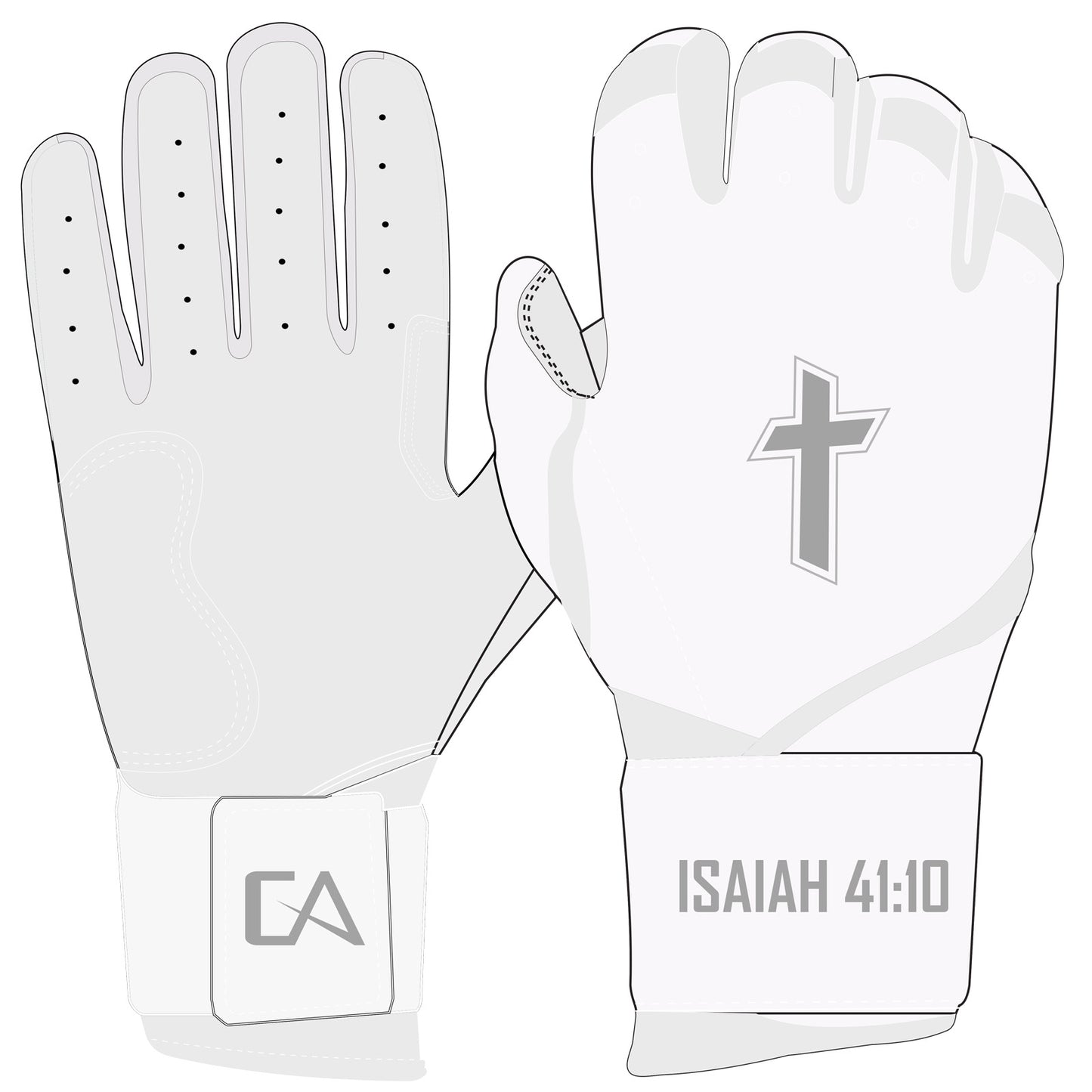 White/Silver Batting Gloves