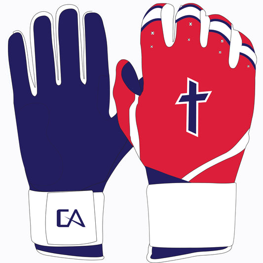 Navy/Red/White Batting Gloves