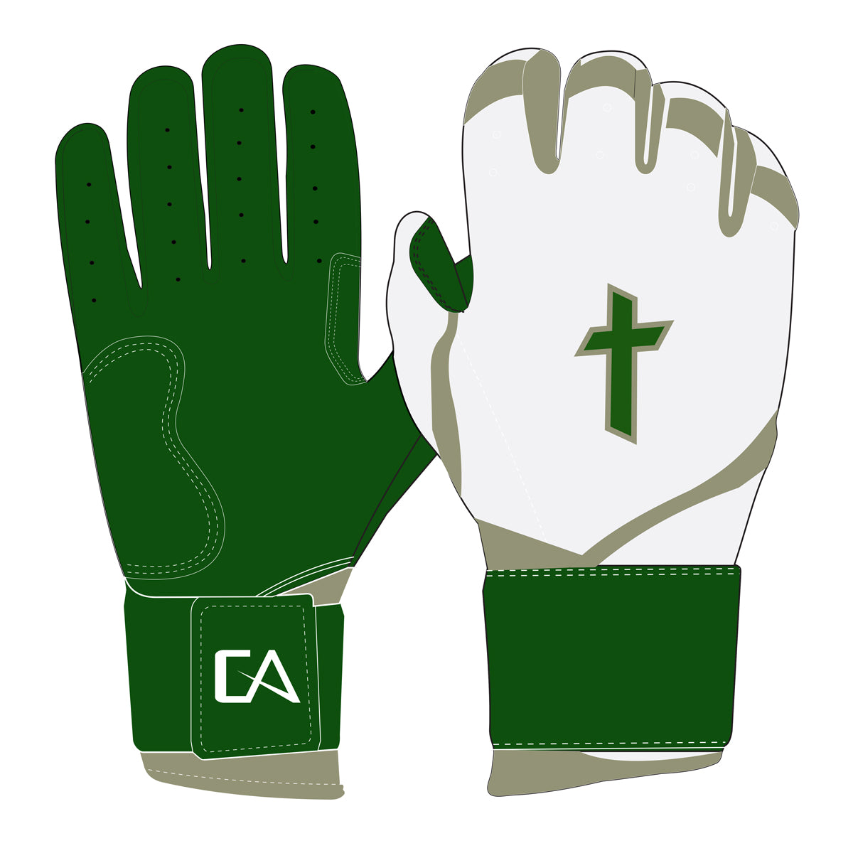 Green/Vegas Batting Gloves