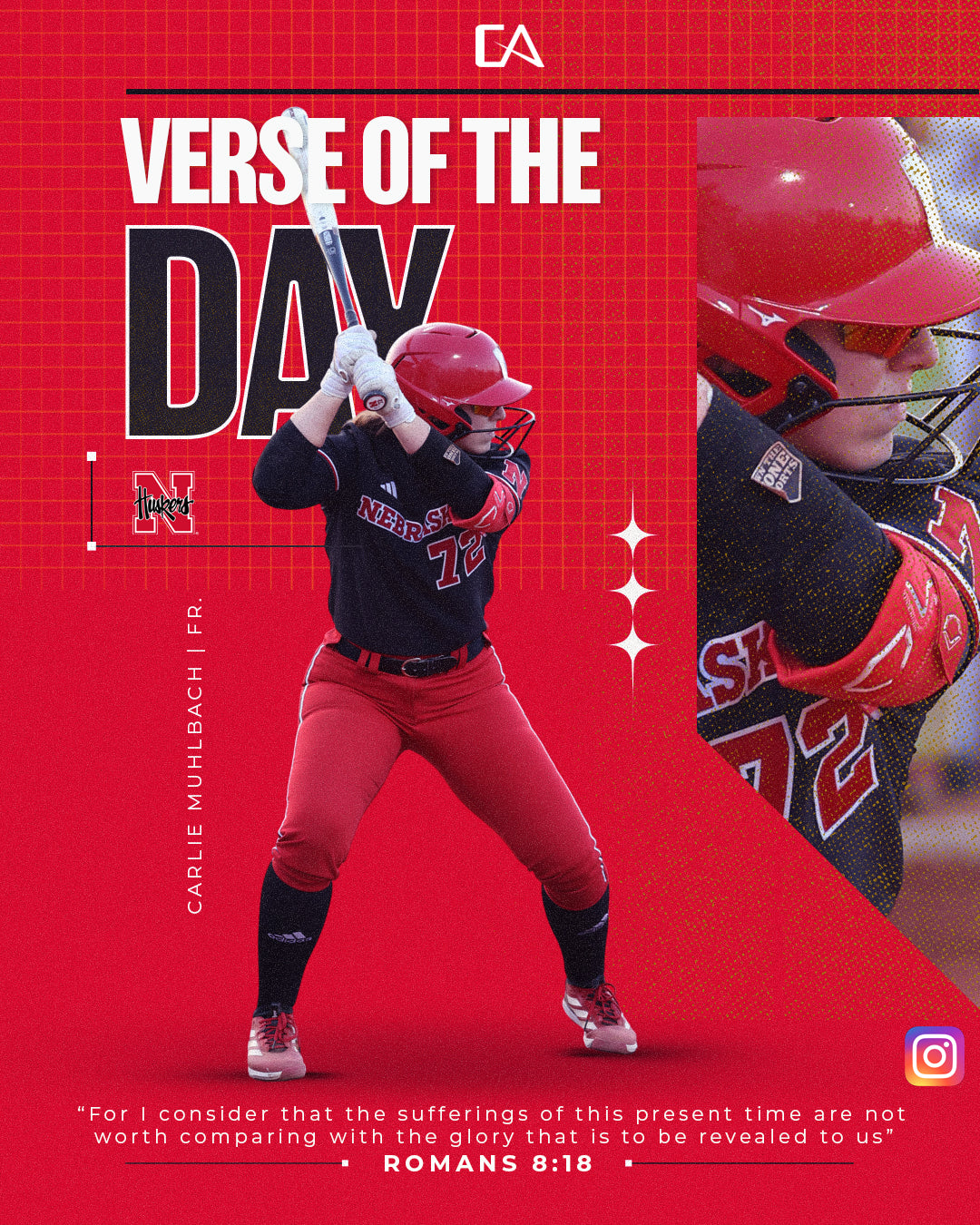 Carlie Muhlbach Trusts Romans 8:18 After Nebraska’s Statement Win