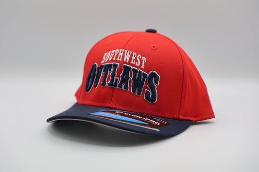 Southwest Outlaws Red Navy Stretch Fit Hat