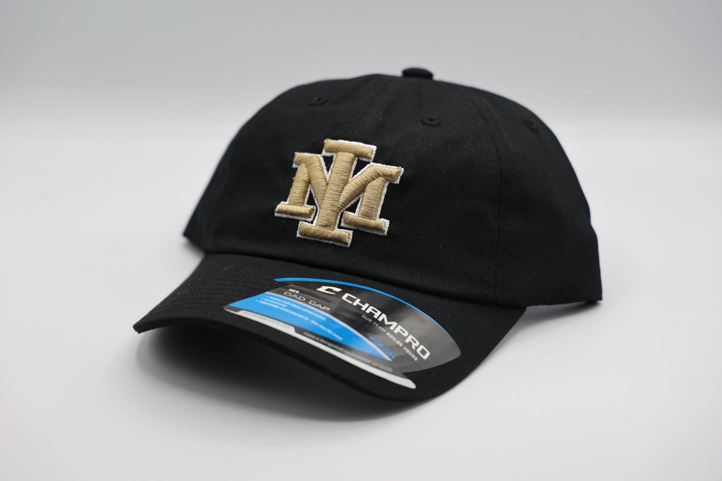 Merritt Island Black Vegas Gold Logo Low Profile Hat