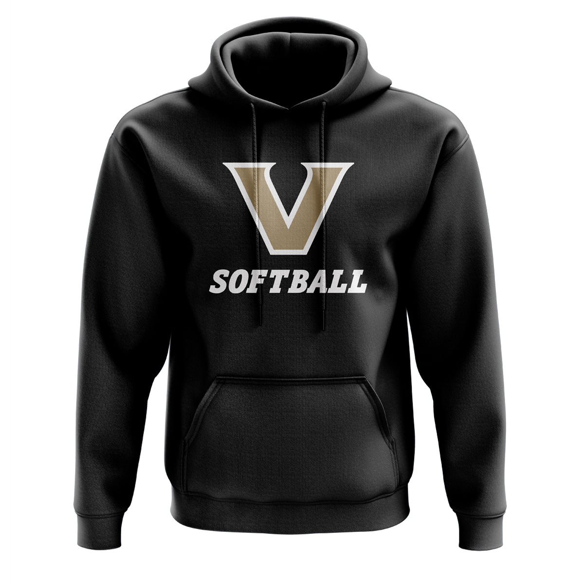 Viera Softball Logo Black Performance Hoodie