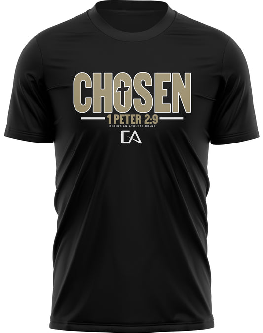 Chosen Christian Athlete Dri Fit Black/Vegas Gold