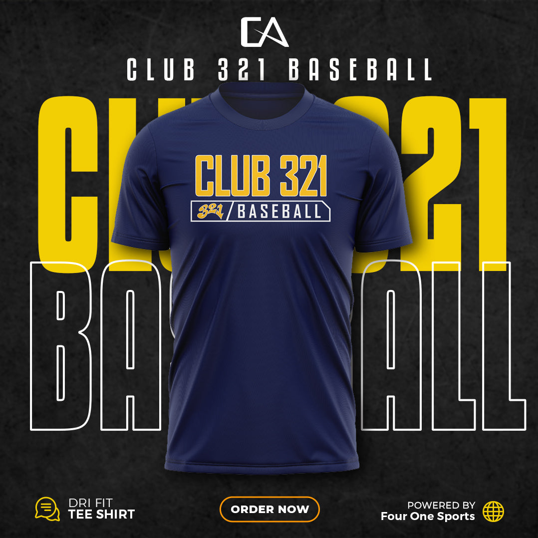 Club 321 Baseball Logo Block Logo Tee Shirt