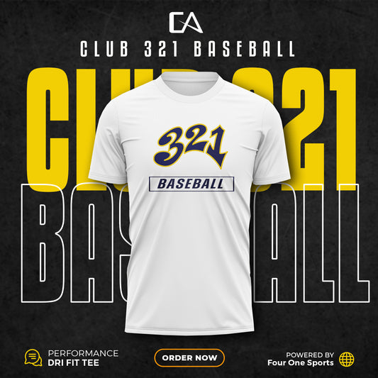 Club 321 Baseball Logo White Tee Shirt
