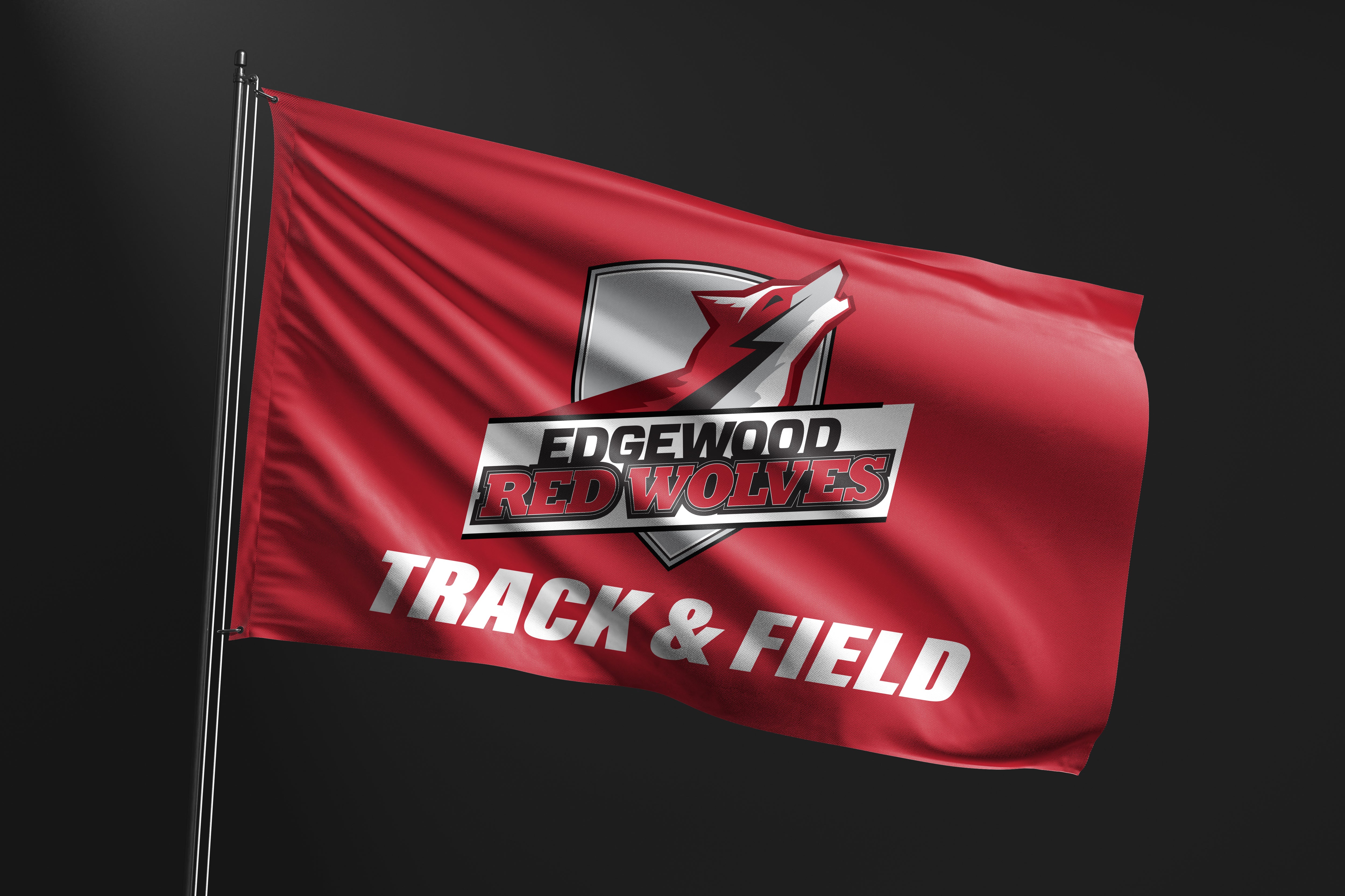 Edgewood Track & Field Flag Edgewood Red Wolves Florida Four One
