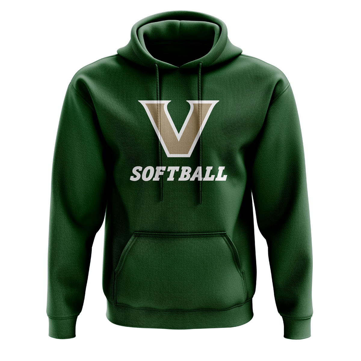 Viera Softball Logo Green Performance Hoodie