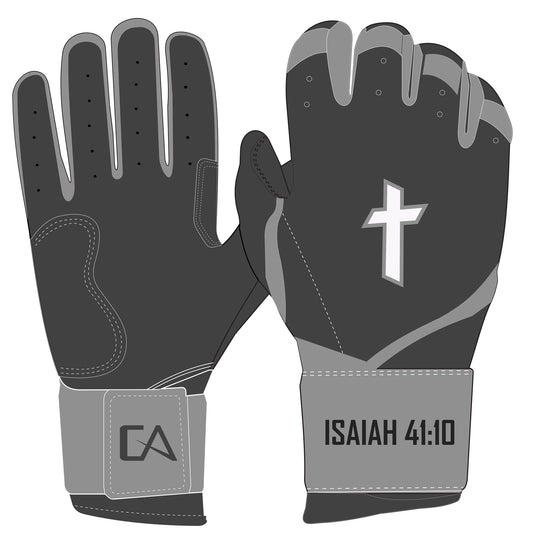 Black/Silver Batting Gloves
