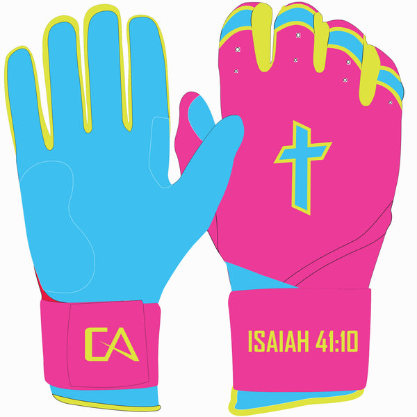 Neon Cross Batting Gloves