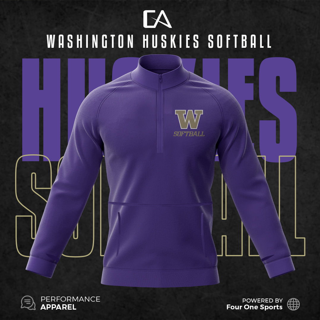 Washington Softball Purple Fleece Quarter Zip