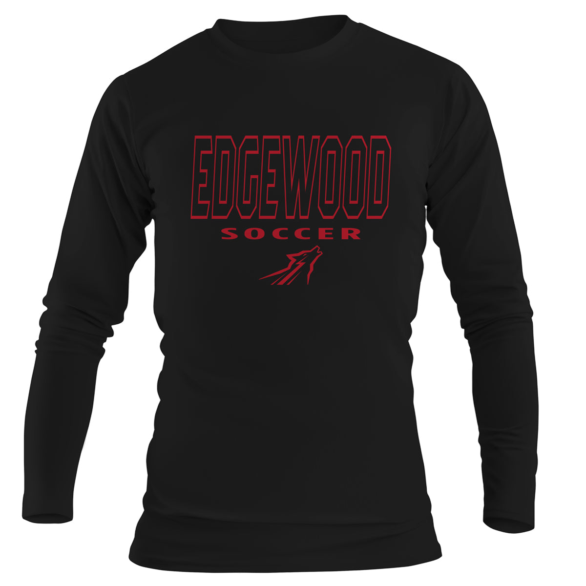 Edgewood Soccer Performance Long Sleeve Tee - Red Outline