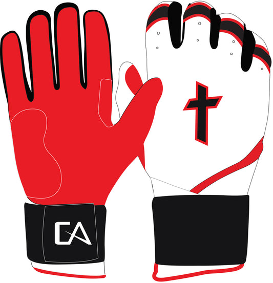 White/Red/Black Batting Gloves