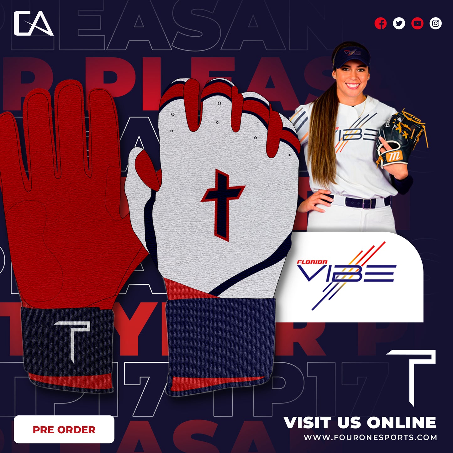 **PRE ORDER** Taylor Pleasants TP17 Batting Glove