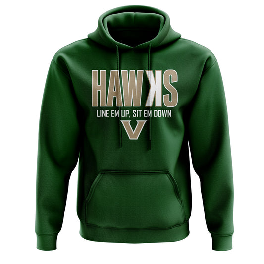 Viera Hawks Baseball Line Em Up Hoodie - Green