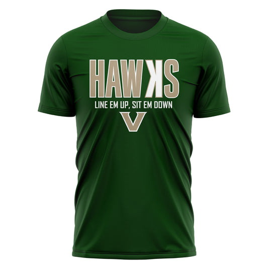 Viera Hawks Baseball Line Em Up Tee Shirt - Green