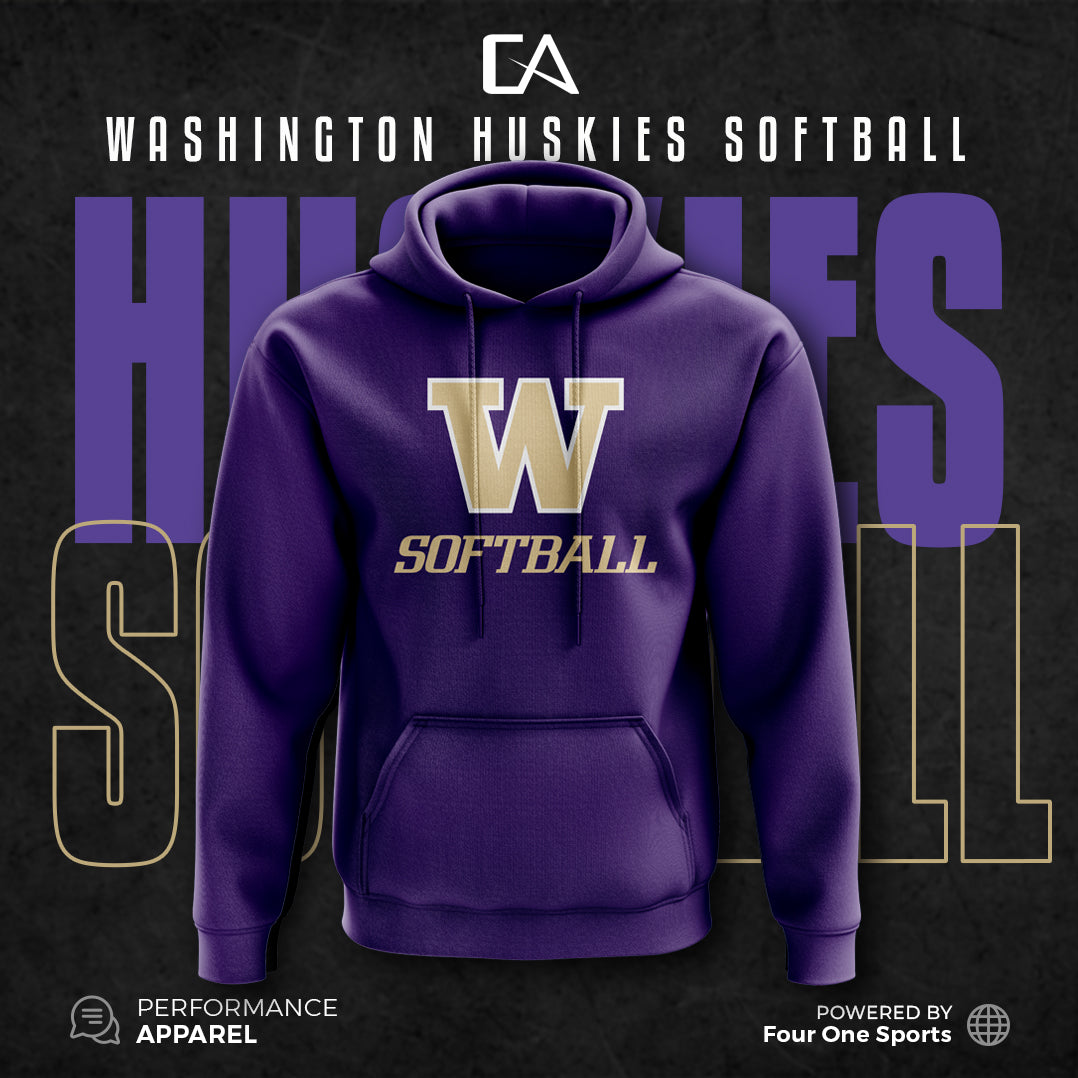 Washington Softball Purple Logo Performance Hoodie