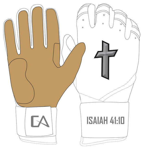 White Cross Batting Gloves