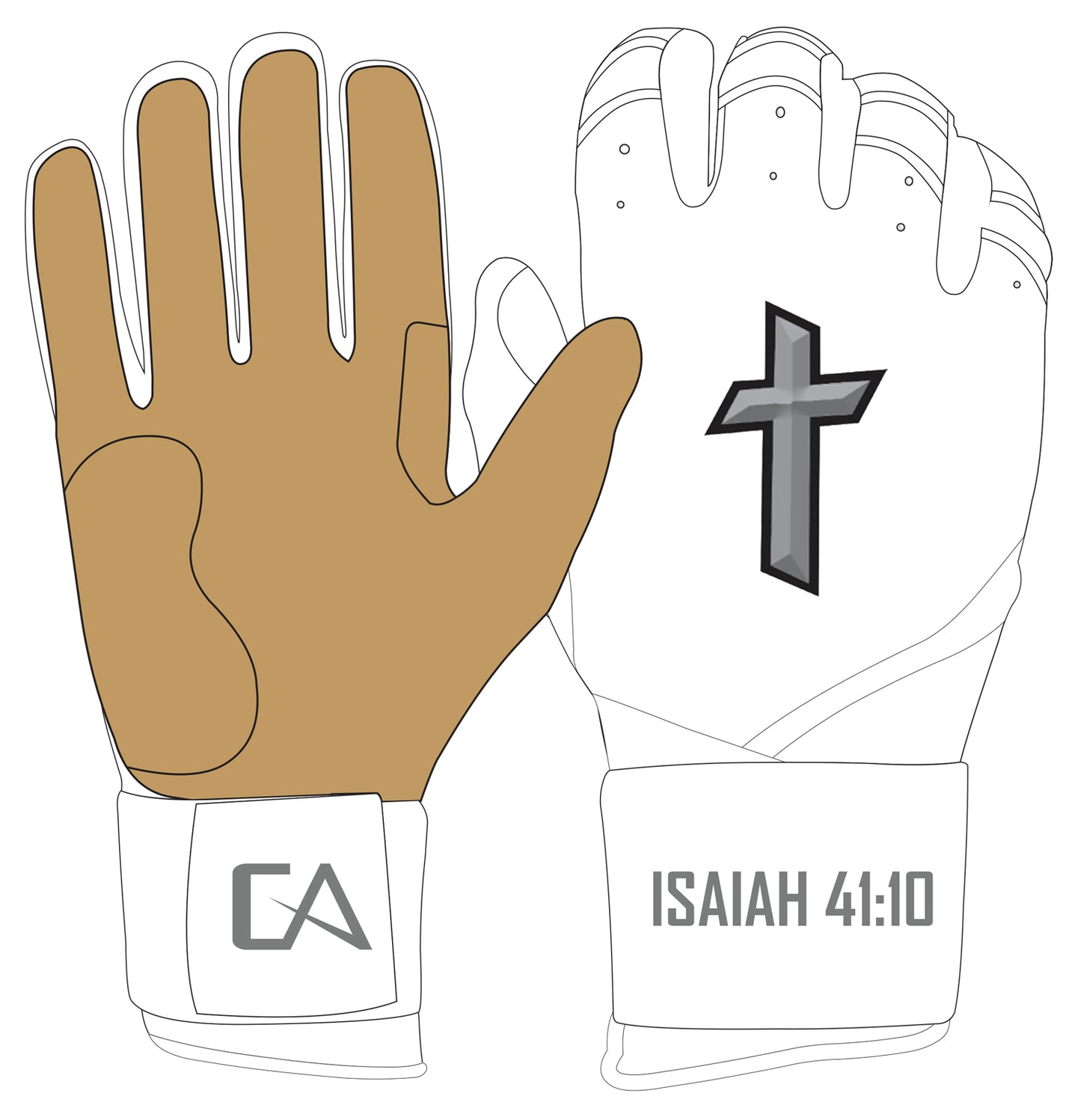 White Cross Batting Gloves